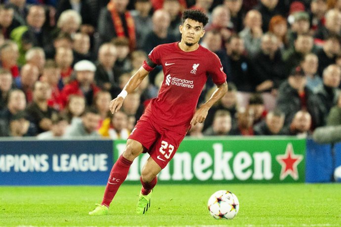Liverpool's Luis Diaz during the UEFA Champions League, Group A football match between Liverpool and Rangers on October 4, 2022 at Anfield stadium in Liverpool, England - Photo Terry Donnelly / Colorsport / DPPI