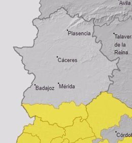 Alerta en Extremadura para el 11 de octubre