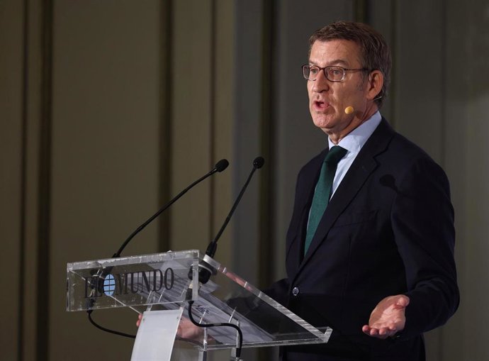 El presidente del PP, Alberto Núñez Feijóo, este martes.
