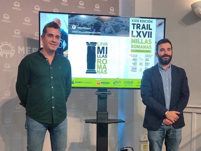 Jaime Sastre y Felipe González, en la presentación de las Millas Romanas de Mérida.