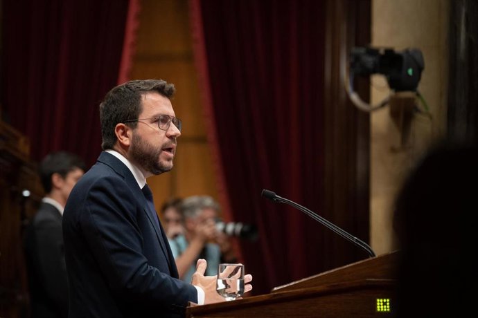 El presidente de la Generalitat, Pere Aragons, en el Debate de Política General del Parlament el 27 de septiembre.