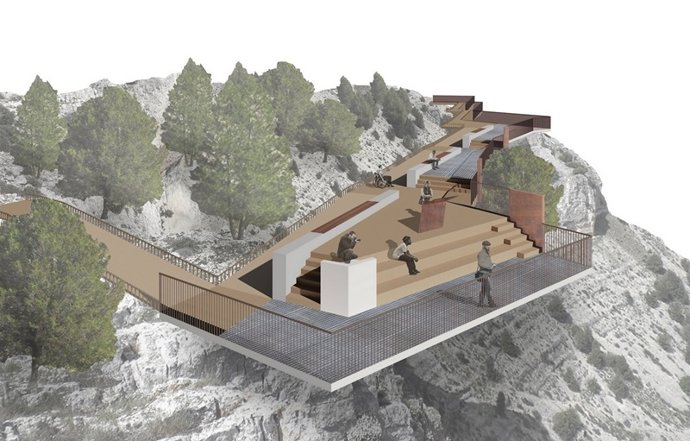 Simulación del nuevo mirador de la Galiana, en Ucero (Soria).
