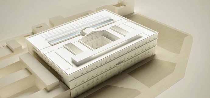 Archivo - Modelo del proyecto básico y ejecución de la nueva Facultad de Ciencias de la Educación en el edificio Valcárcel.