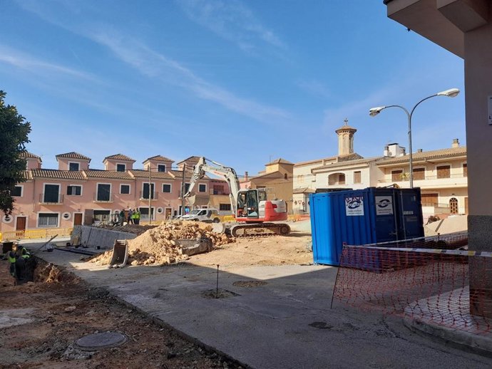 Obras en la plaza de Sant Jordi, en Palma.