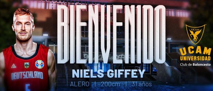El internacional alemán Niels Giffey, nuevo jugador del UCAM Murcia.