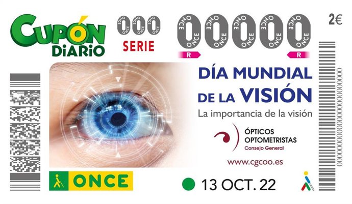 El sorteo de la ONCE del jueves 13 de octubre celebra el Día Mundial de la Visión