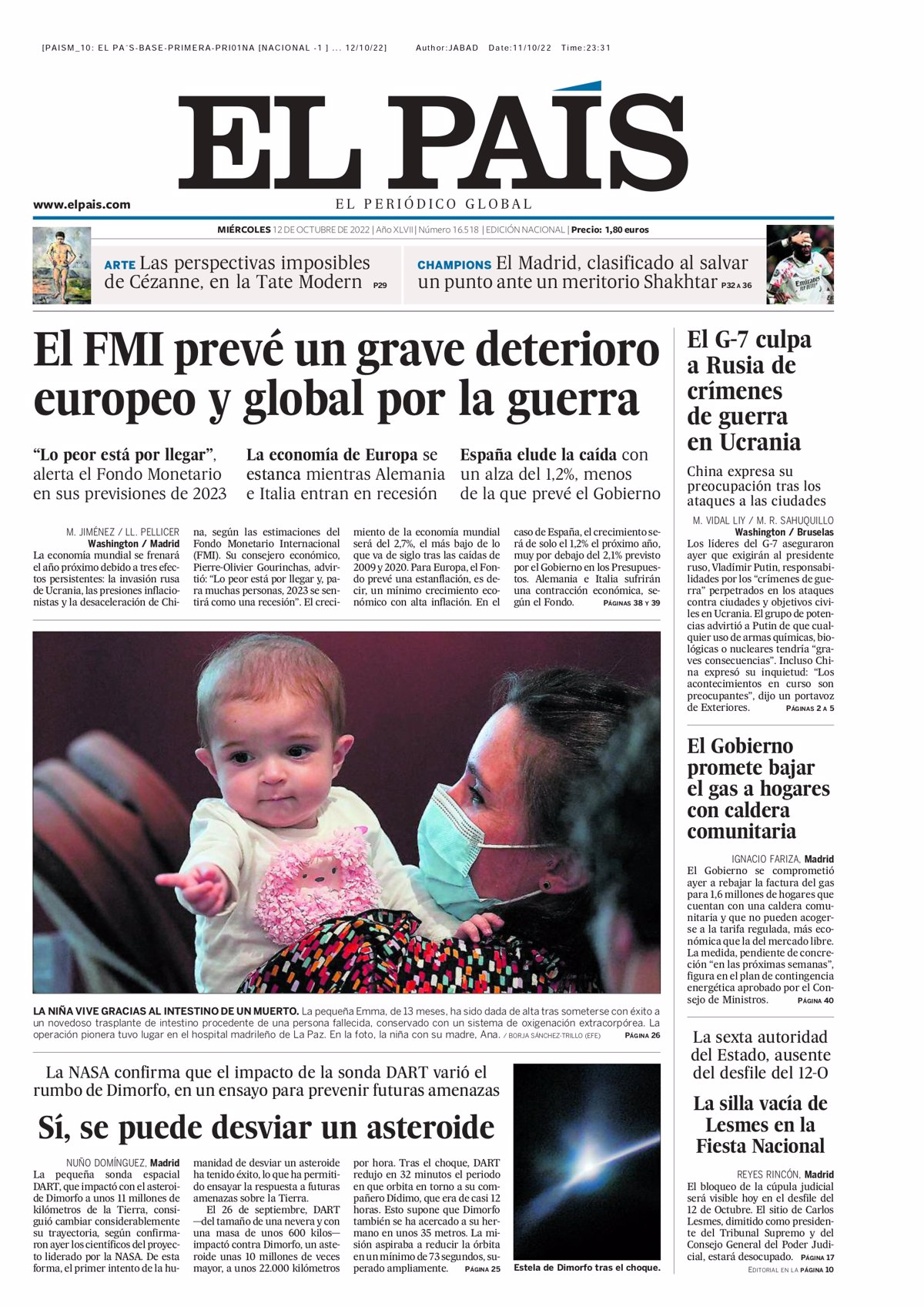 Las Portadas De Los Periódicos Del Miércoles 12 De Octubre 8953