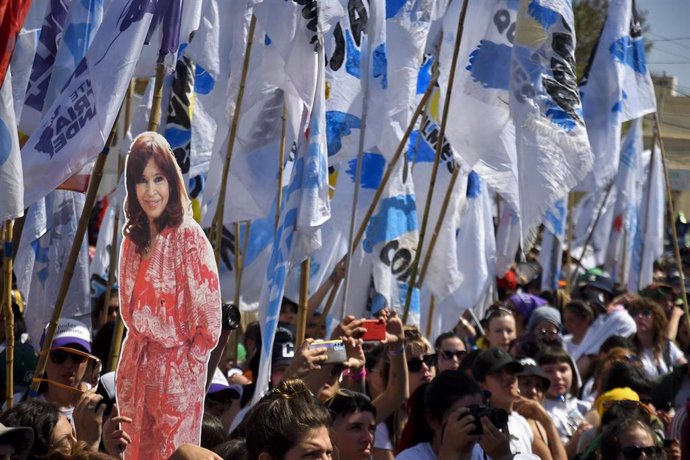 Concentración en San Luis en apoyo de Cristina Fernández, vicepresidenta de Argentina