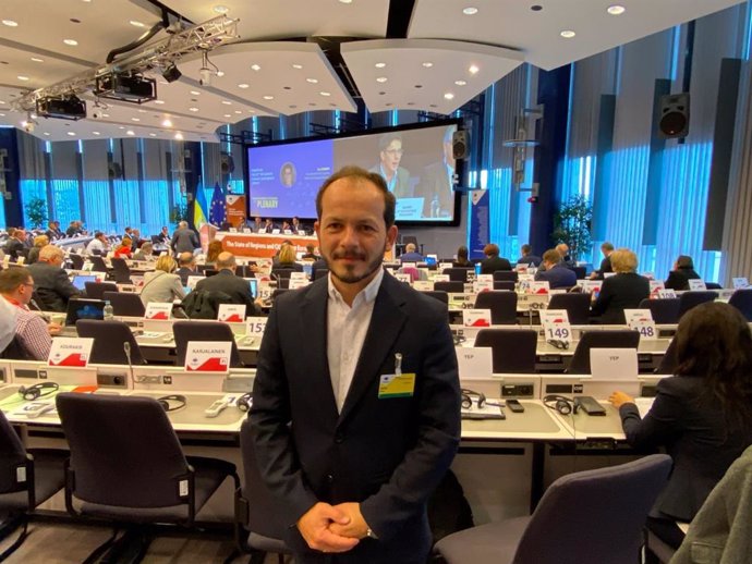 El portavoz del Grupo Parlamentario Ciudadanos La Rioja (GPCs), Pablo Baena, ha intervenido hoy en ante el plenario del Comité Europeo de las Regiones