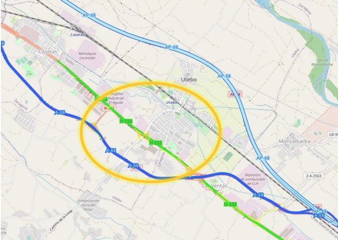 Visto bueno provisional al proyecto de trazado para la integración urbana de la carretera N-232, en Utebo (Zaragoza).