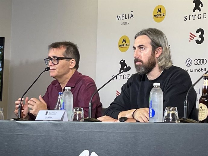 El director del Festival de Sitges Ángel Sala i el director Ti West presenten 'Pearl'