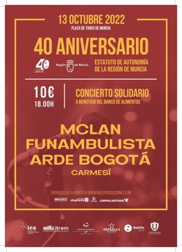 Cartel del concierto del 40 aniversario del Estatuto de Autonomía.