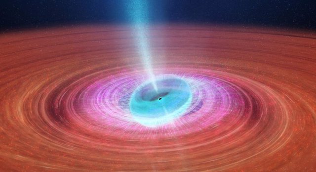 Disco de acreción en un agujero negro tambaleante