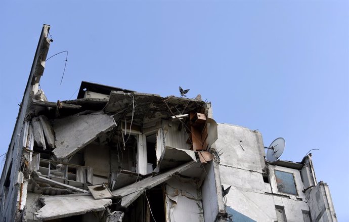 Archivo - Arxivo - Imatge d'arxiu d'un apartament a Kíev destrut per l'artilleria russa