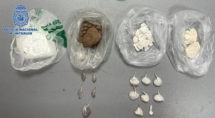 Droga incautada por agentes de la Policía Nacional en Jinámar, en Telde (Gran Canaria)