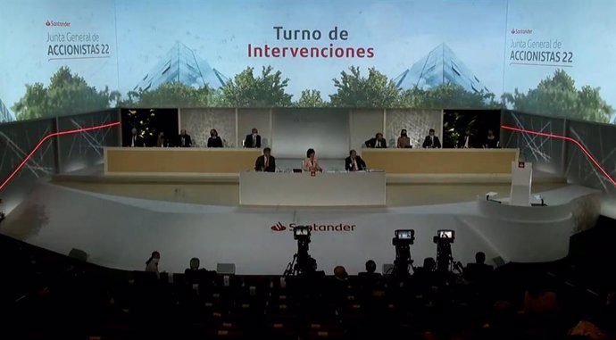Archivo - Junta general ordinaria de accionistas de Banco Santander, celebrada el 1 de abril de 2022.
