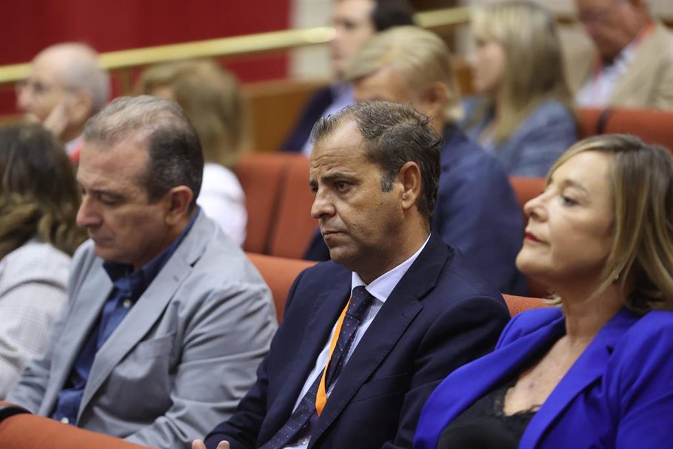 El director general de la RTVA, Juan de Dios Mellado, en el Pleno del Parlamento andaluz.