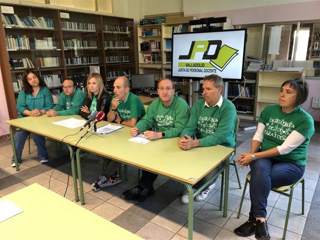 Rueda de prensa de la Junta de Personal Docente no Universitario de Valladolid.