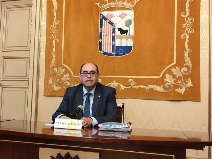 El concejal de Hacienda del Ayuntamiento de Salamanca, Fernando Rodríguez, en la presentación del Proyecto de Ordenanzas Fiscales para 2023.
