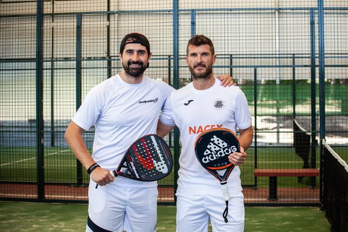 Rubén de la Red junto a Quini durante el Desafío Nacex de Pádel