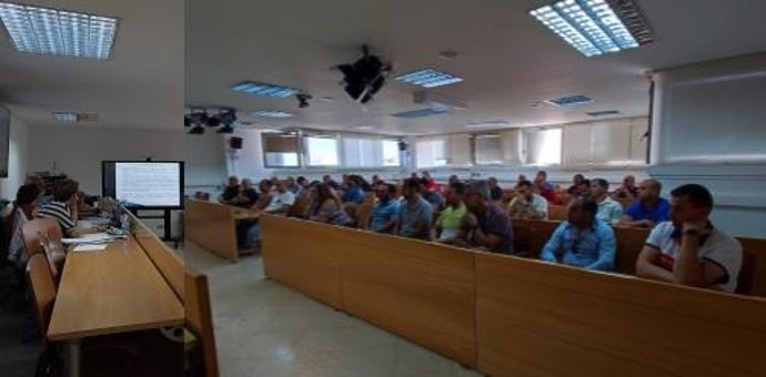 Conferencia sobre el sector metalúrgico de la provincia celebrada por la Federación de Industria, Construcción y Agro (FICA) de la UGT Sevilla.