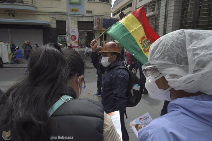 Archivo - Imagen de archivo de una protesta de mineros en Bolivia.