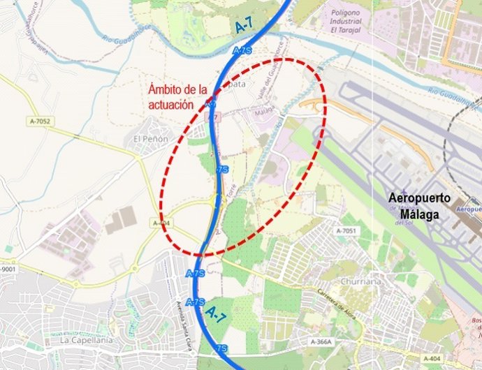 El Gobierno formaliza por un millón de euros el contrato para redactar el proyecto de acceso norte al aeropuerto de Málaga desde la A-7