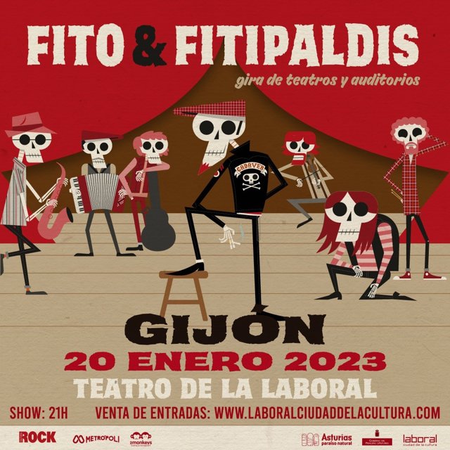 Cartel del concierto en Gijón de Fito & Fitipaldis