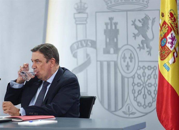 El ministro de Agricultura, Pesca y Alimentación, Luis Planas, durante una rueda de prensa. 