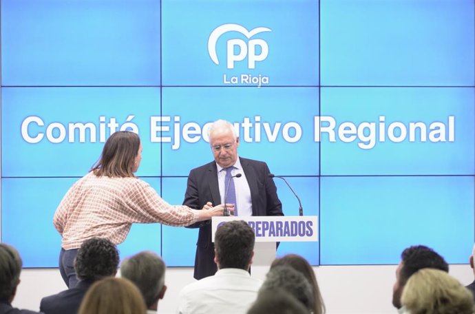 El presidente del Partido Popular de La Rioja, José Ignacio Ceniceros, durante la reunión del Comité Ejecutivo Regional del PP 