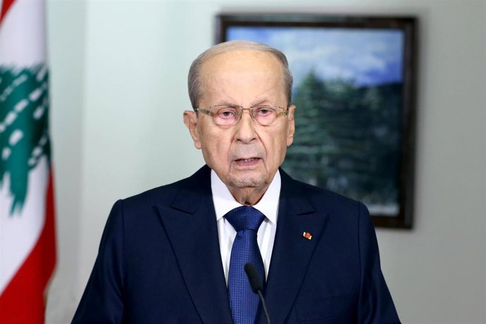 El presidente libanés, Michel Aoun, en un discurso a la nación
