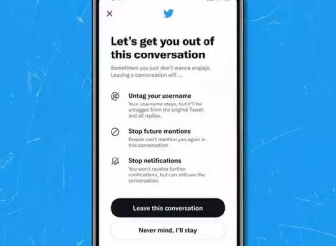 La opción para abandonar conversaciones de Twitter