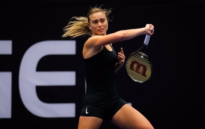 Paula Badosa of Spain during practice at the 2022 Agel Open WTA 500 tennis tournament