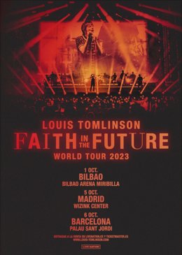 Cartel de la gira 'Faith in the future' anunciada por el cantante británico Louis Tomlinson