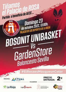 El Palacio de Deportes de Logroño acogerá el domingo 23 un partido de baloncesto solidari por el Cáncer de Mama