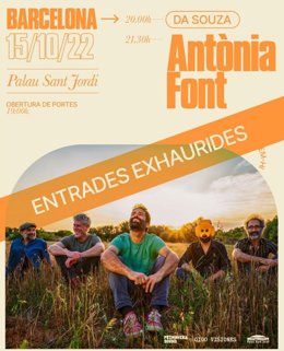 Cartell d'entrades exhaurides per al concert d'Antnia Font a Barcelona