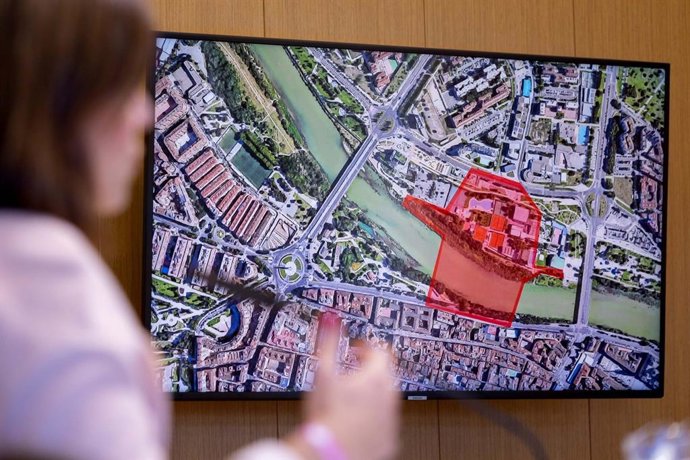 Imagen con la zona delimitada para el espectáculo 'Ofrenda Drone Light Show'.