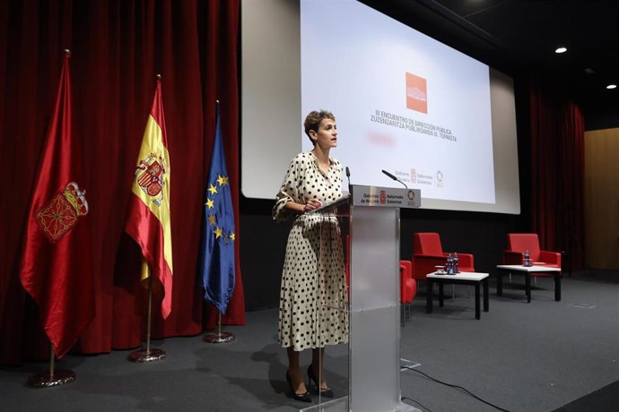La presidenta del Gobierno foral, María chivite.