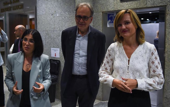 (I-D) La ministra de Sanidad, Carolina Darias; el ministro de Universidades, Joan Subirats, y la ministra de Educación y Formación Profesional, Pilar Alegría, 
