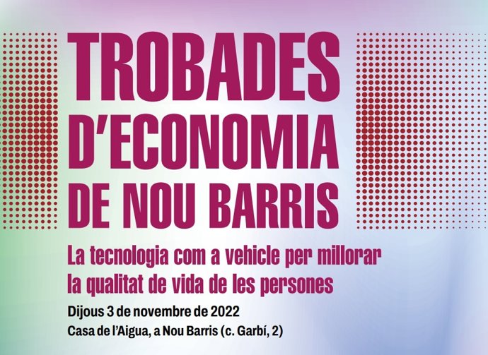Cartel de los Encuentros de Economía de Nou Barris, en Barcelona.