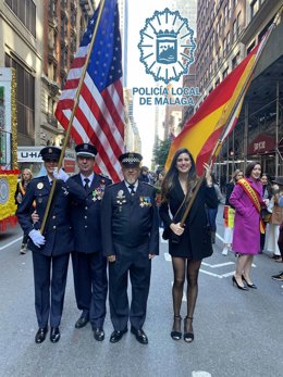 Abanderadas y otros agentes del desfile Columbus Day