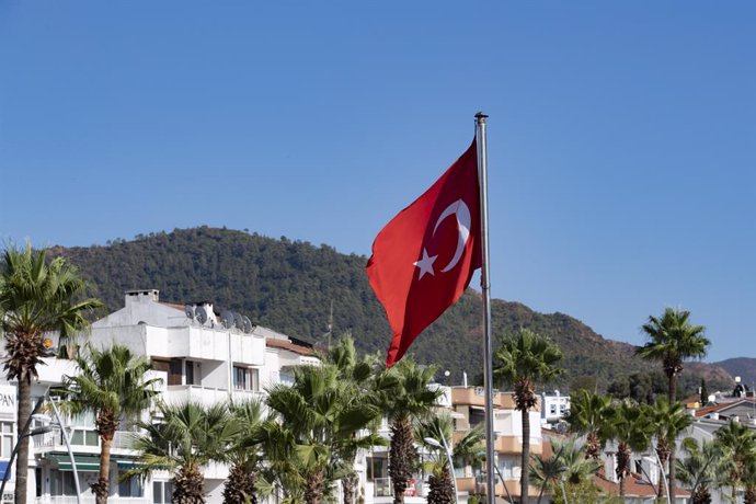 Archivo - flag of Turkey illustration, during the 2020 Rally of Turkey, 5th round of the 2020 FIA WRC Championship from September 18 to 20, 2020 at Marmaris, Mugla in Turkey - Photo Gregory Lenormand / DPPI