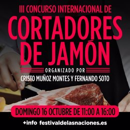 El Concurso Internacional de Cortadores de Jamón del Festival de las Naciones pretende poner fomentar el conocimiento a nivel internacional sobre el jamón.