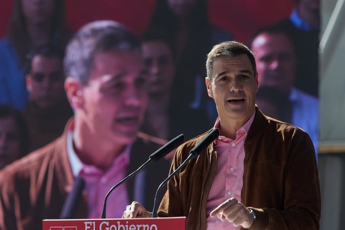 El president del Govern central, Pedro Sánchez, en un acte polític dels socialistes a Madrid