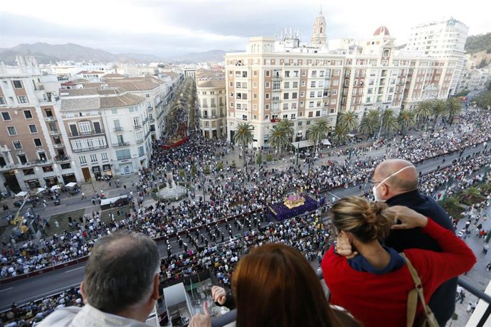 Archivo - Semana Santa en Málaga en un imagen de archivo 
