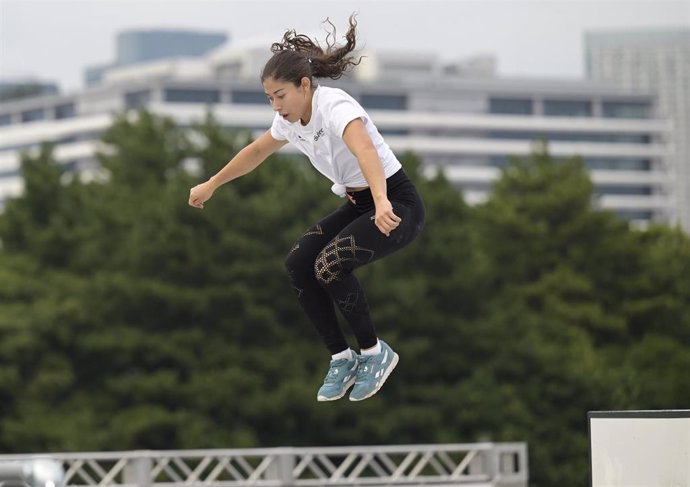 La española Stefy Navarro en el Mundial de parkour