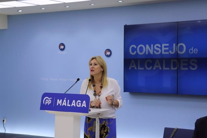 Carolina España, consejera de Economía, Hacienda y Fondos Europeos de la Junta de Andalucía, en la clausura del Consejo de Alcaldes del PP de Málaga