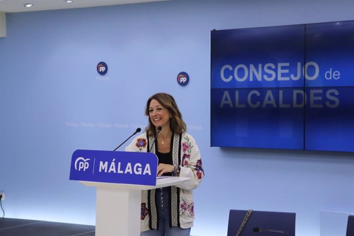 Patricia Navarro, presidenta del PP de Málaga, en la clausura del Consejo de Alcaldes del PP malagueño