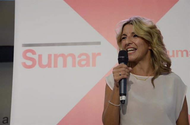 Yolanda Díaz presenta Sumar en Sabadell (Barcelona).