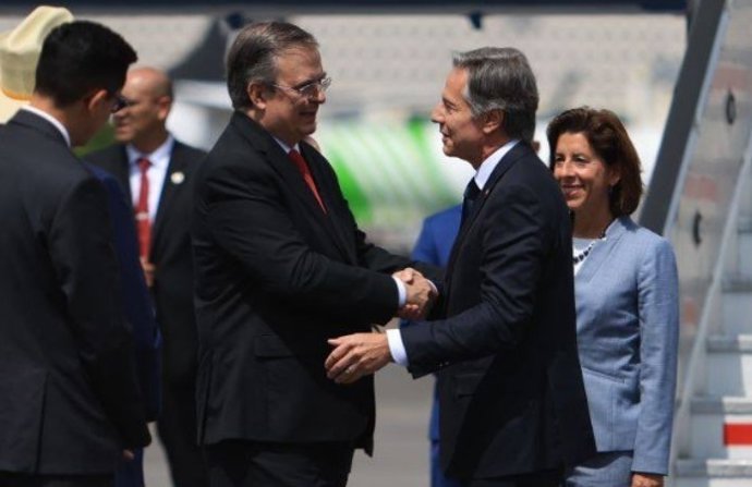 Archivo - El secretario de Estado de Estados Unidos, Antony Blinken, y el secretario de Relaciones Exteriores de México, Marcelo Ebrard